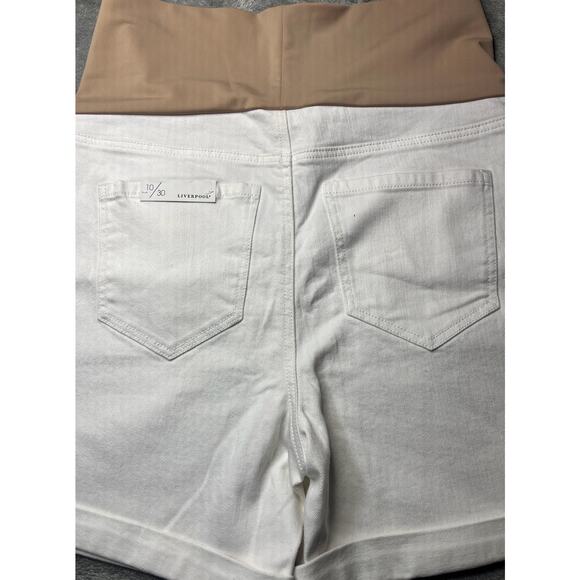 New Liverpool Women's White Stretch Maternity Comfort Stretch Cuff Short Size 10 - Picture 5 of 9